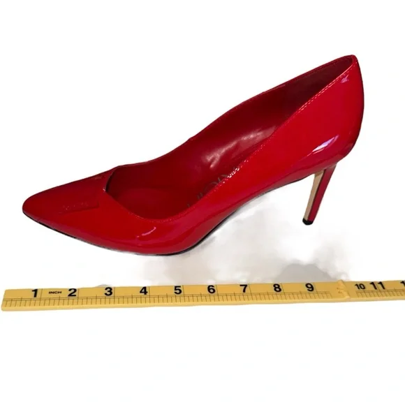 Calvin Klein • Bright Red Callia Pumps With 3 Inch Heels • Size 9.5 - Picture 8 of 8